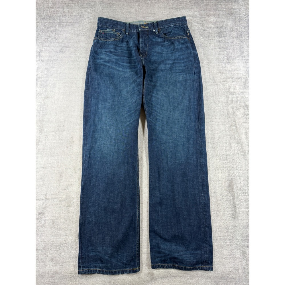 Tommy Hilfiger Jeans Women 32x32 Dark Wash Vtg Y2K Custom Straight Premium Denim